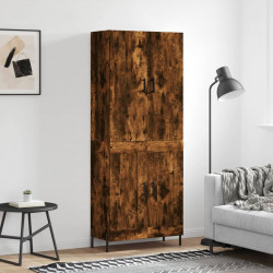 Witrynka przydymiony dąb 69,5x34x180 cm materiał drewnopochodny
