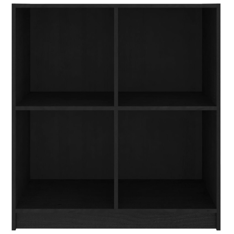 Szafka, czarna, 70x33x76 cm, lite drewno sosnowe