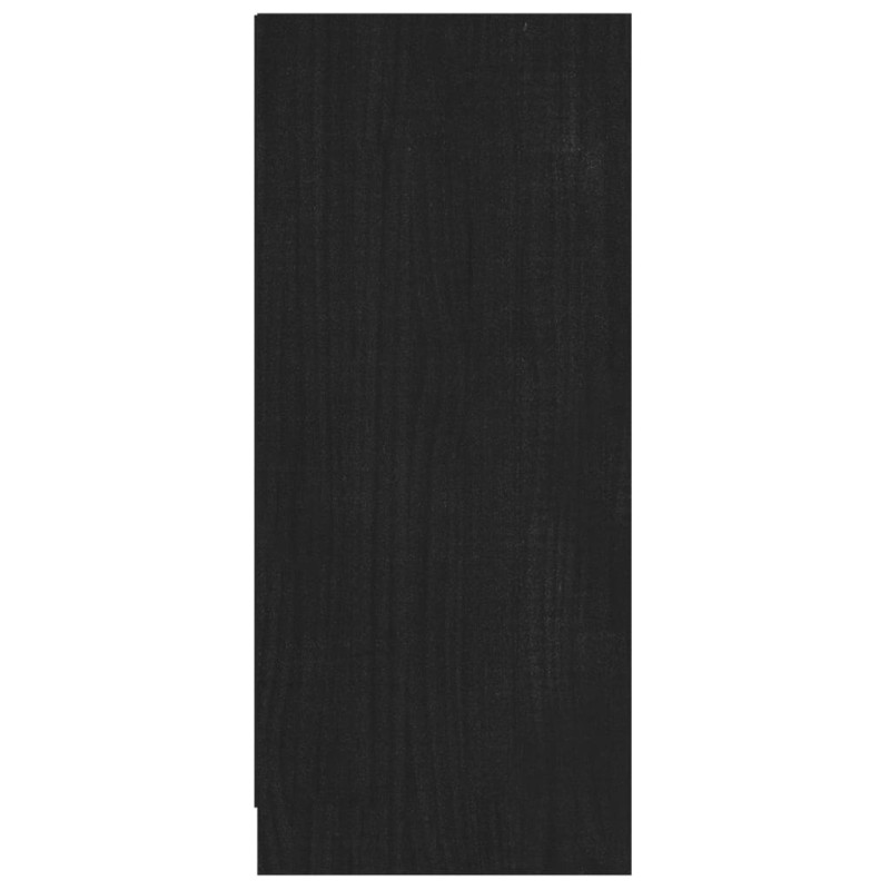 Szafka, czarna, 70x33x76 cm, lite drewno sosnowe