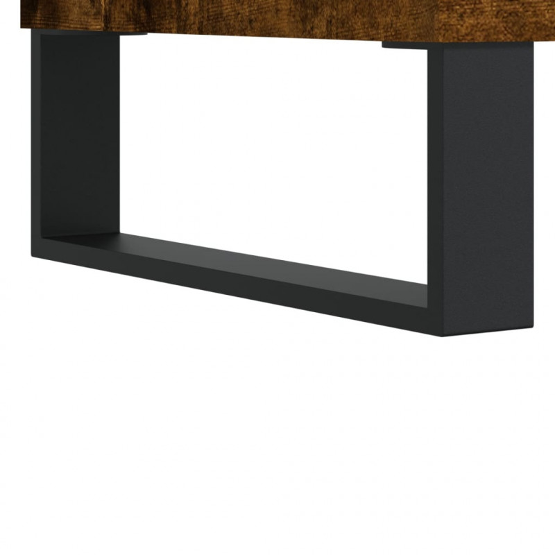 Witrynka przydymiony dąb 69,5x34x180 cm materiał drewnopochodny