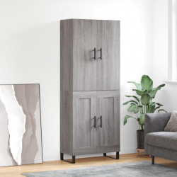 Witrynka szary dąb sonoma 69,5x34x180cm materiał drewnopochodny