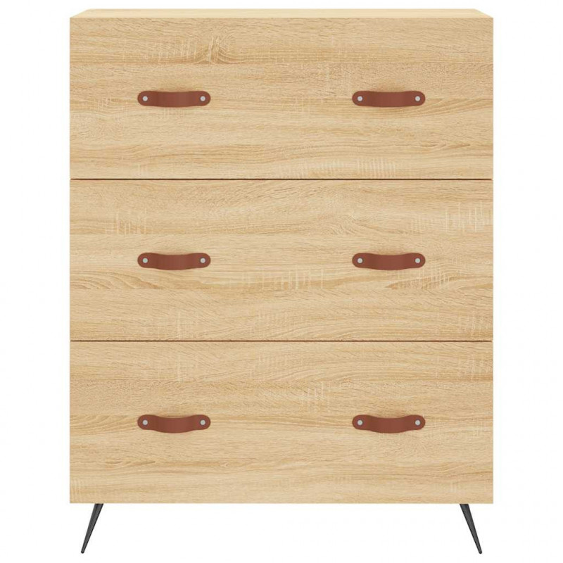 Witrynka, dąb sonoma, 69,5x34x180 cm, materiał drewnopochodny