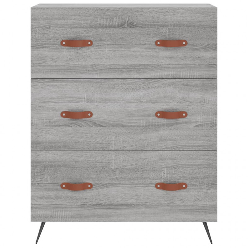 Witrynka szary dąb sonoma 69,5x34x180cm materiał drewnopochodny