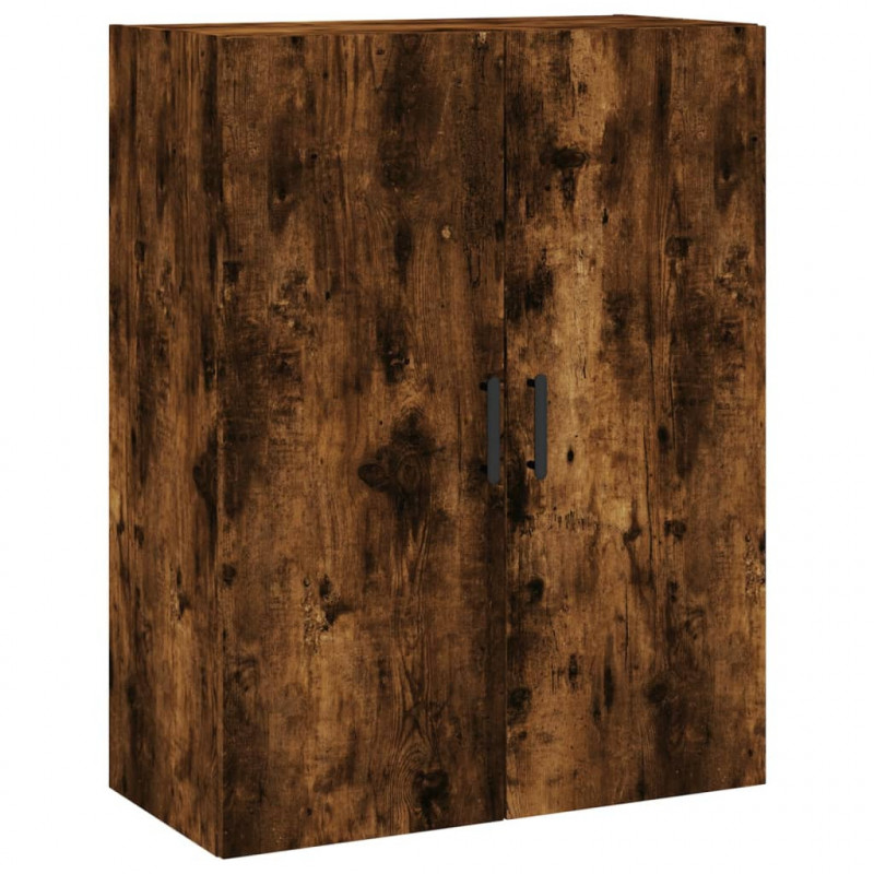 Witrynka przydymiony dąb 69,5x34x180 cm materiał drewnopochodny