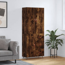 Witrynka przydymiony dąb 69,5x34x180 cm materiał drewnopochodny