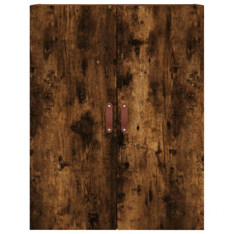 Witrynka przydymiony dąb 69,5x34x180 cm materiał drewnopochodny
