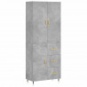 Witrynka, szarość betonu 69,5x34x180 cm materiał drewnopochodny