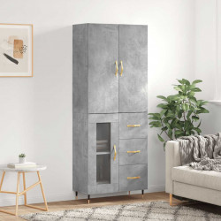 Witrynka, szarość betonu 69,5x34x180 cm materiał drewnopochodny