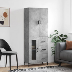 Witrynka, szarość betonu 69,5x34x180 cm materiał drewnopochodny