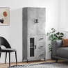 Witrynka, szarość betonu 69,5x34x180 cm materiał drewnopochodny