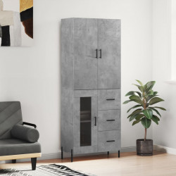 Witrynka, szarość betonu 69,5x34x180 cm materiał drewnopochodny