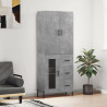 Witrynka, szarość betonu 69,5x34x180 cm materiał drewnopochodny