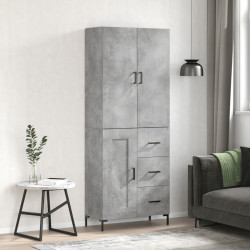 Witrynka, szarość betonu 69,5x34x180 cm materiał drewnopochodny