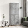 Witrynka, szarość betonu 69,5x34x180 cm materiał drewnopochodny