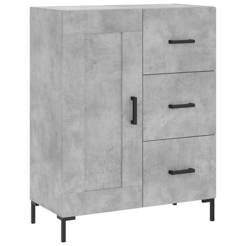 Witrynka, szarość betonu 69,5x34x180 cm materiał drewnopochodny