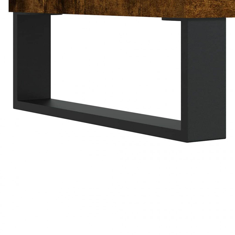 Witrynka przydymiony dąb 69,5x34x180 cm materiał drewnopochodny