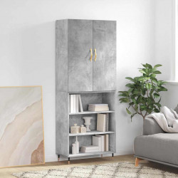 Witrynka, szarość betonu 69,5x34x180 cm materiał drewnopochodny