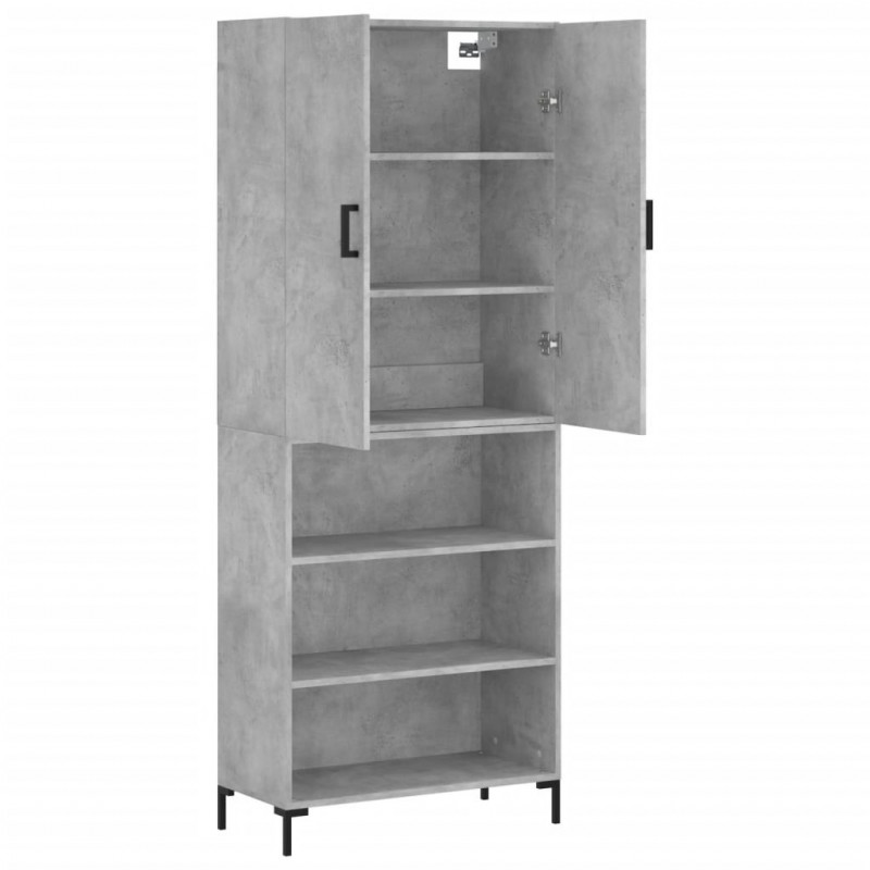 Witrynka, szarość betonu 69,5x34x180 cm materiał drewnopochodny