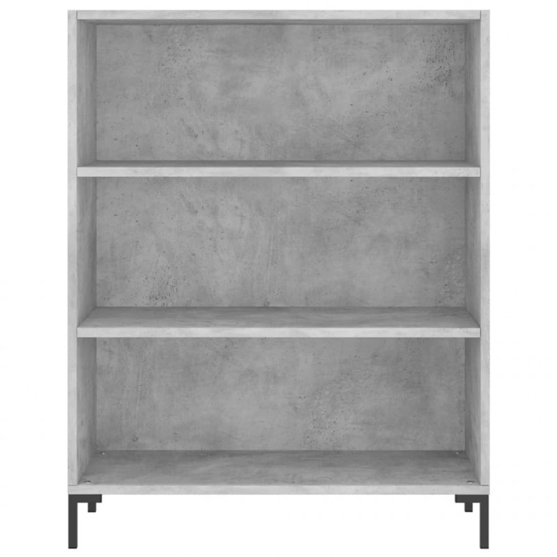 Witrynka, szarość betonu 69,5x34x180 cm materiał drewnopochodny