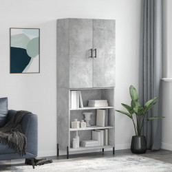 Witrynka, szarość betonu 69,5x34x180 cm materiał drewnopochodny
