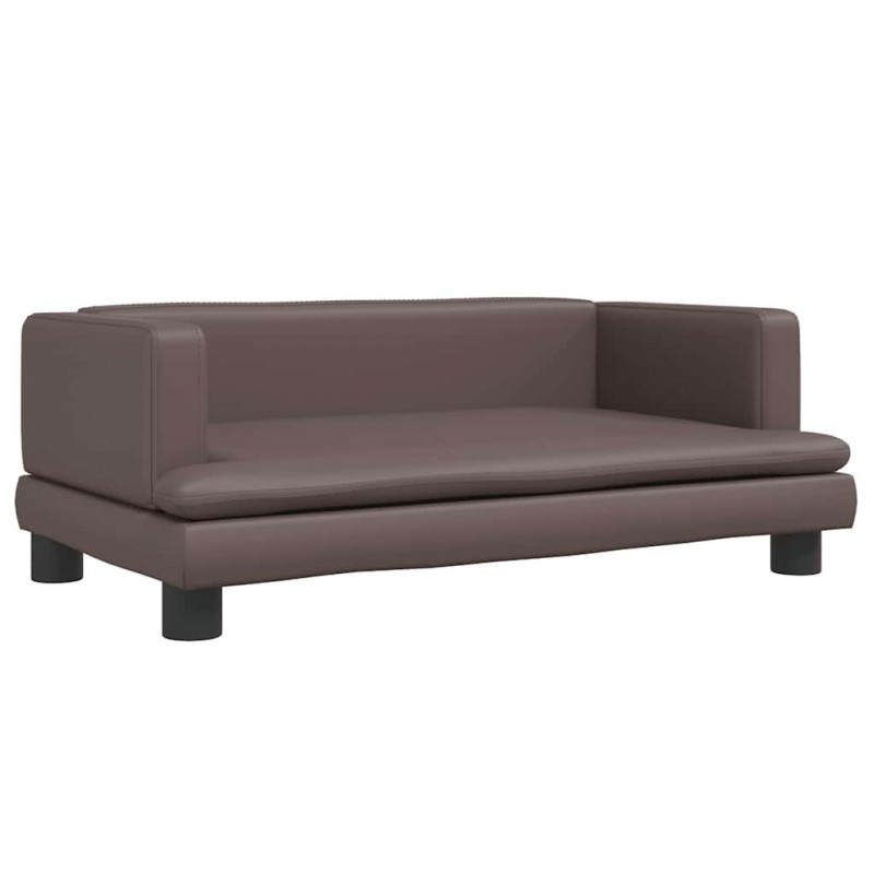 Sofa dla dzieci, brązowa, 80x45x30 cm, sztuczna skóra