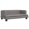 Sofa dla dzieci, szara, 80x45x30 cm, sztuczna skóra