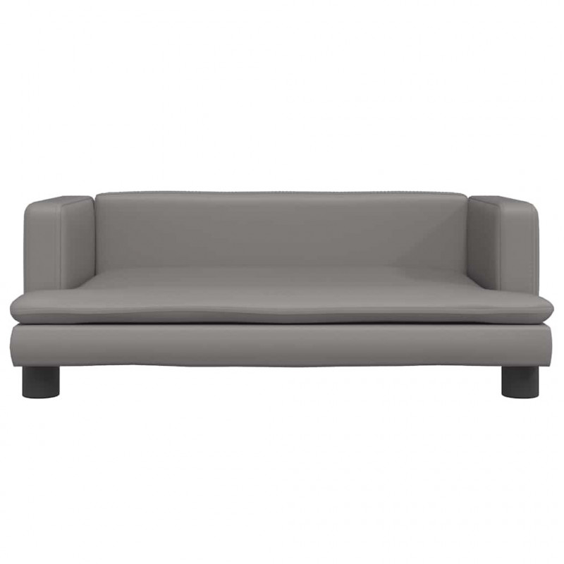 Sofa dla dzieci, szara, 80x45x30 cm, sztuczna skóra