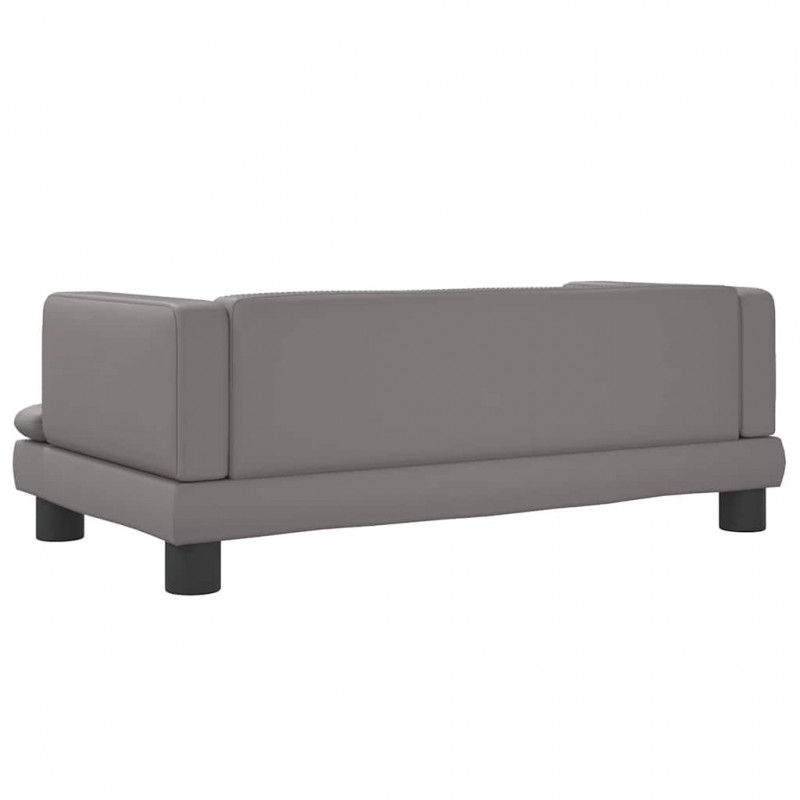 Sofa dla dzieci, szara, 80x45x30 cm, sztuczna skóra