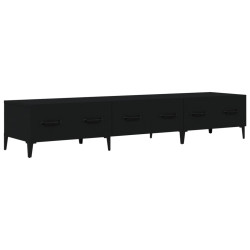 Szafka pod TV, czarna, 150x34,5x30 cm, materiał drewnopochodny