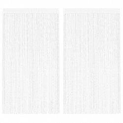 Zasłony sznurkowe, 2 sztuki,  100 x 250 cm, białe