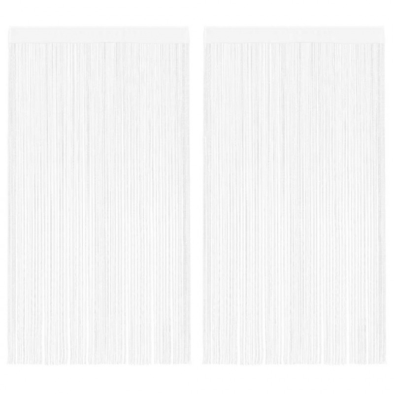 Zasłony sznurkowe, 2 sztuki,  100 x 250 cm, białe