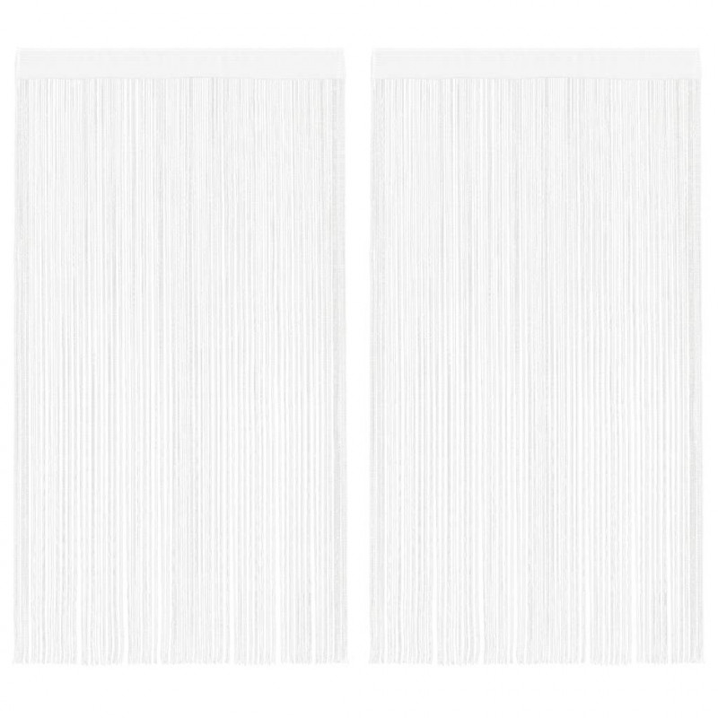 Zasłony sznurkowe, 2 sztuki, 140 x 250 cm, białe
