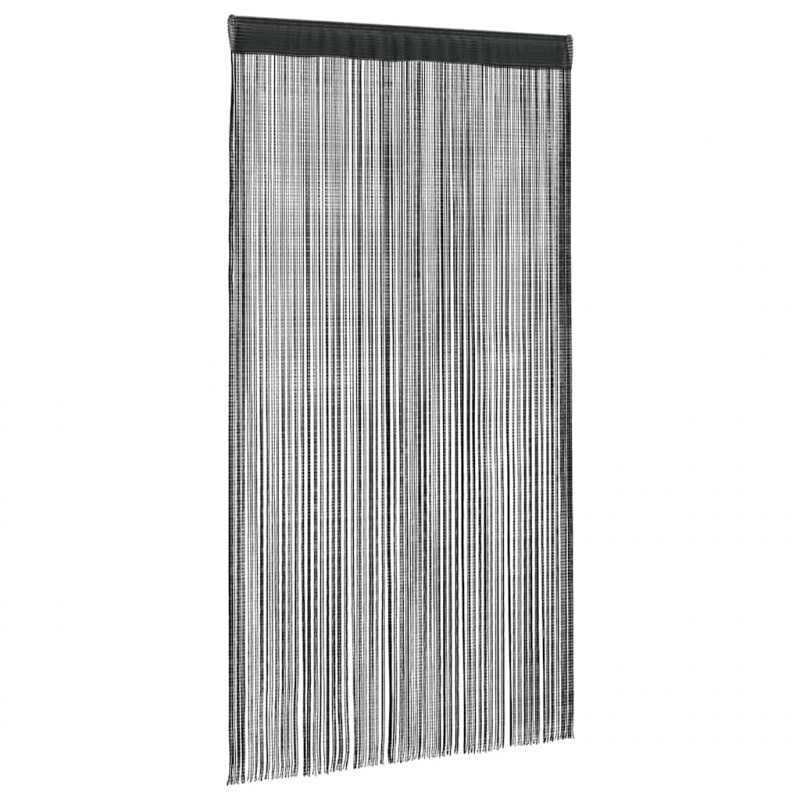 Zasłony sznurkowe, 2 sztuki, 100 x 250 cm, czarne