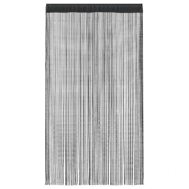 Zasłony sznurkowe, 2 sztuki, 100 x 250 cm, czarne
