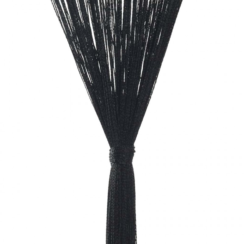 Zasłony sznurkowe, 2 sztuki, 140 x 250 cm, czarne