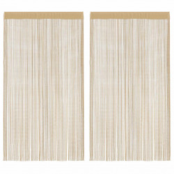 Zasłony sznurkowe, 2 sztuki, 100 x 250 cm, beżowe