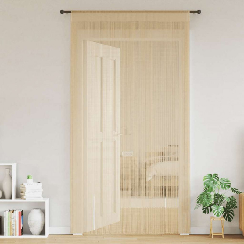 Zasłony sznurkowe, 2 sztuki, 100 x 250 cm, beżowe
