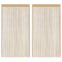 Zasłony sznurkowe, 2 sztuki, 140 x 250 cm, beżowe