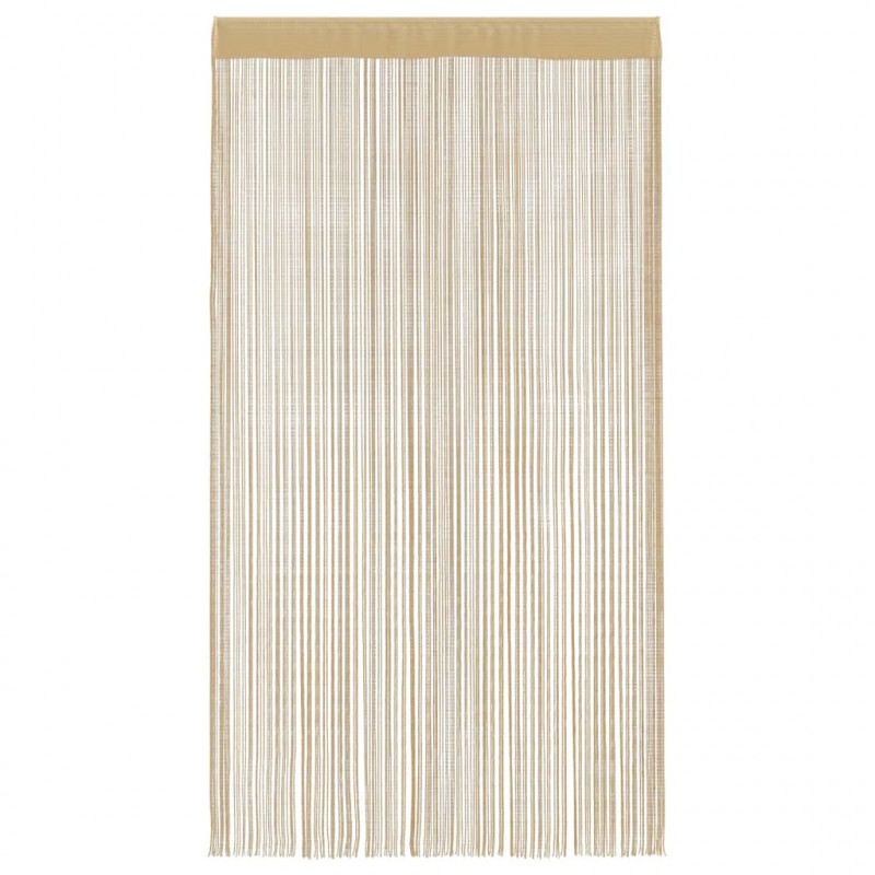 Zasłony sznurkowe, 2 sztuki, 140 x 250 cm, beżowe