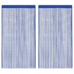 Zasłony sznurkowe, 2 sztuki, 140 x 250 cm, niebieskie