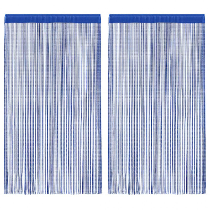 Zasłony sznurkowe, 2 sztuki, 140 x 250 cm, niebieskie