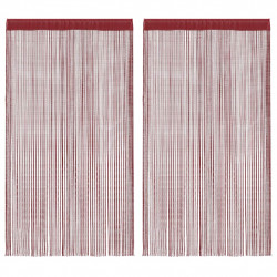 Zasłony sznurkowe, 2 sztuki, 100 x 250 cm, burgundowe