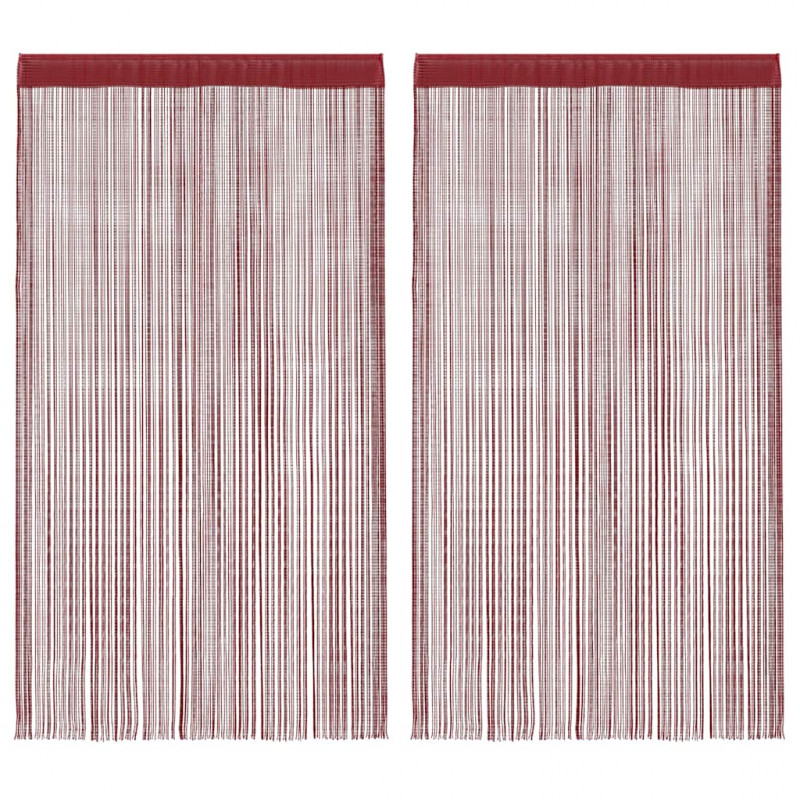 Zasłony sznurkowe, 2 sztuki, 100 x 250 cm, burgundowe