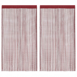 Zasłony sznurkowe, 2 sztuki, 140 x 250 cm, burgundowe