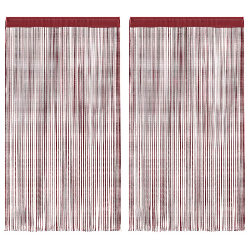 Zasłony sznurkowe, 2 sztuki, 140 x 250 cm, burgundowe