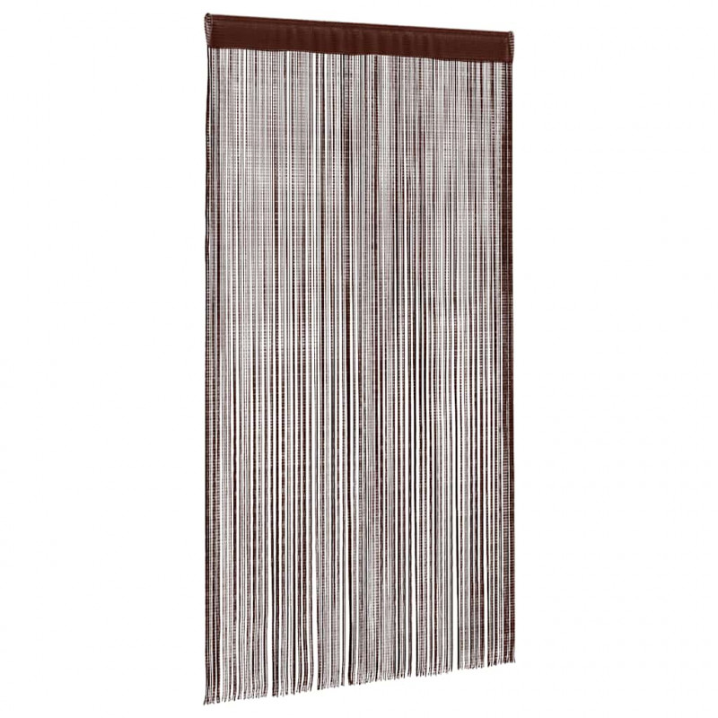 Zasłony sznurkowe, 2 sztuki, 100 x 250 cm, brązowe