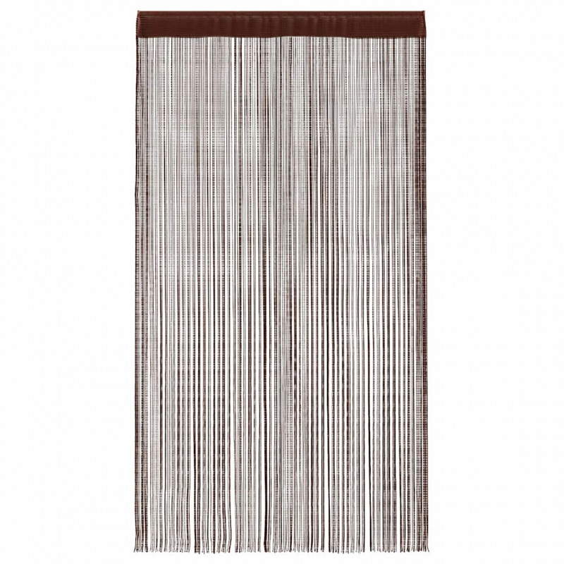 Zasłony sznurkowe, 2 sztuki, 100 x 250 cm, brązowe