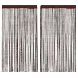 Zasłony sznurkowe, 2 sztuki, 140 x 250 cm, brązowe