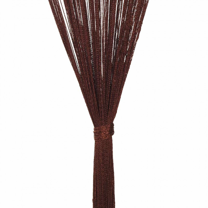 Zasłony sznurkowe, 2 sztuki, 140 x 250 cm, brązowe