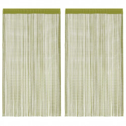 Zasłony sznurkowe, 2 sztuki, 100 x 250 cm, zielone